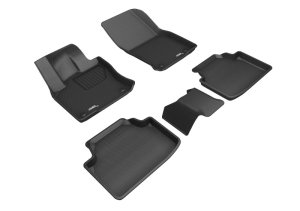 Volkswagen Taos Floor Mat Set - Front + Rear - 3D MAXpider - Kagu Series - Black - `19-`23